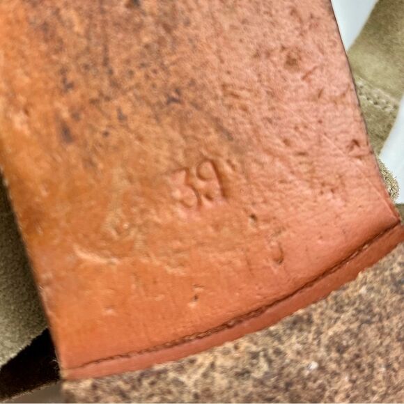 Free People Sage Green Suede Ankle Wrap Tie Bohemian Sandals size 8.5 - Picture 8 of 9